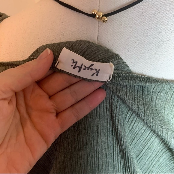 KyeMi | Olive off the shoulder shift dress - Picture 6 of 7